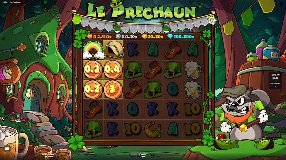 Lucky Charm Bar progress during Arc Adventure free spins