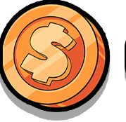 Bronze coin symbol in Le Prechaun