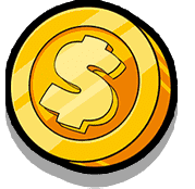 Gold coin symbol in Le Prechaun